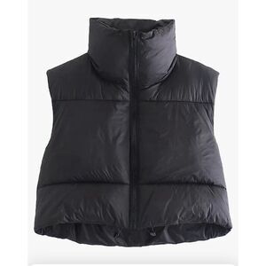 NEW Crop Puffer Vest Winter Lightweight S